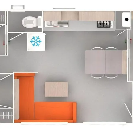 Mobil-home Climatisé, Confort, 3 Chambres, Sans Vis à Vis, Dans 4 étoiles à La Presqu'ile Du Barcares *