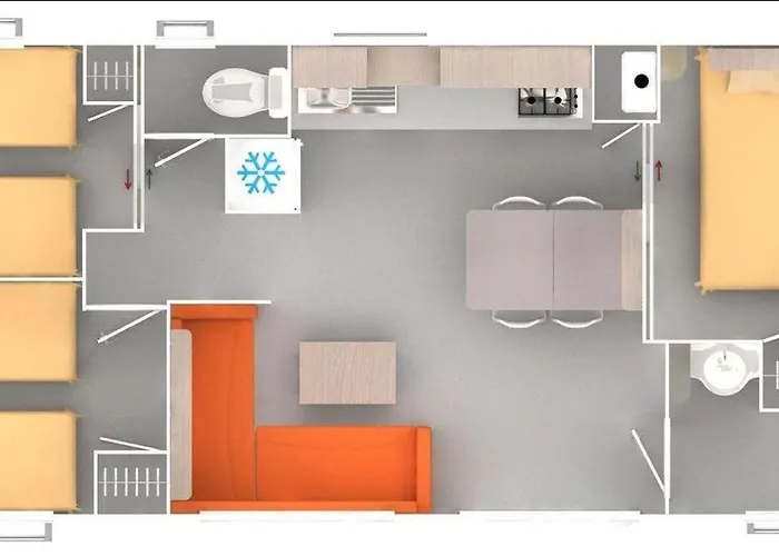 Mobil-Home Climatise, Tout Confort, 3 Chambres, Sans Vis A Vis, Dans Camping 4 Etoiles A La Presqu'Ile Du Barcares *